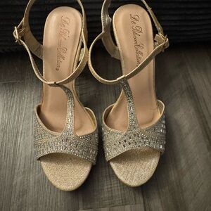 De Blossom Collection Glittering Gold Heels